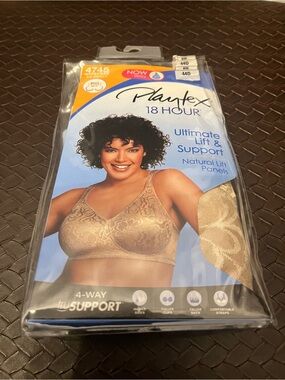 Playtex 18 Hour Ultimate Lift & Support Bra - Beige 44 D New